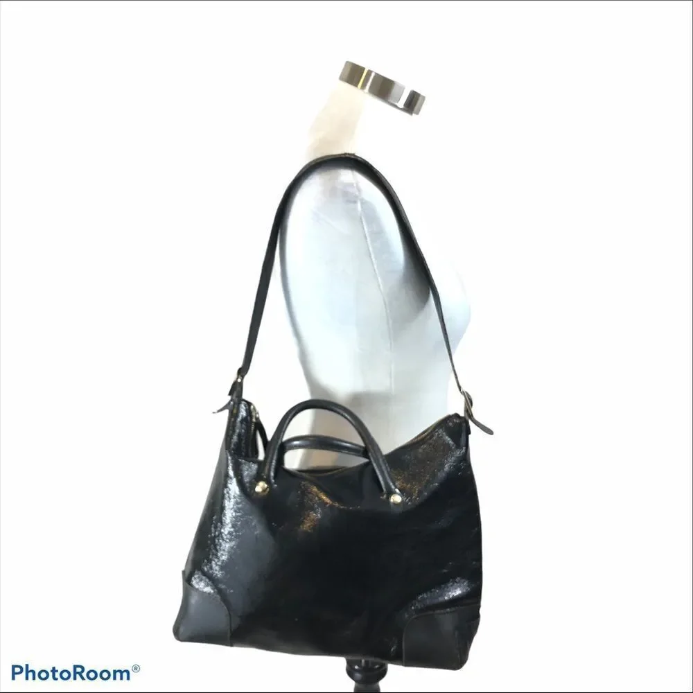 Kate‎ Spade Black Textured Patent Leather Purse